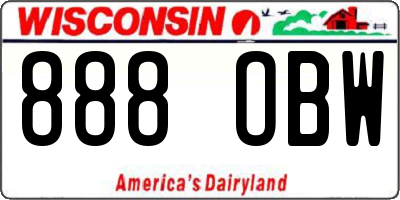 WI license plate 888OBW