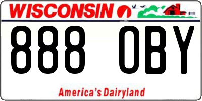 WI license plate 888OBY