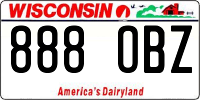 WI license plate 888OBZ