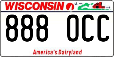 WI license plate 888OCC