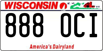 WI license plate 888OCI
