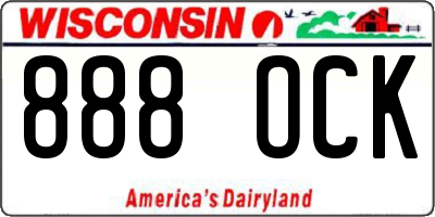 WI license plate 888OCK