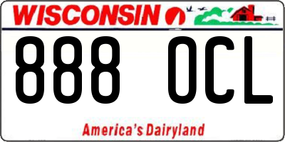 WI license plate 888OCL