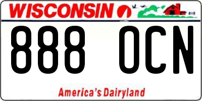 WI license plate 888OCN