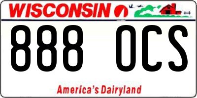 WI license plate 888OCS