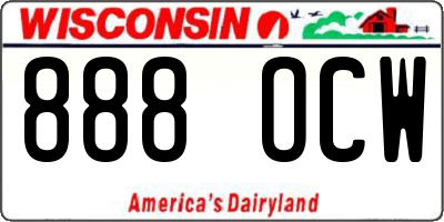 WI license plate 888OCW