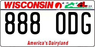 WI license plate 888ODG