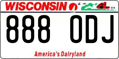 WI license plate 888ODJ