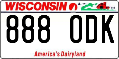WI license plate 888ODK