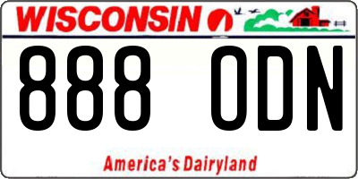 WI license plate 888ODN