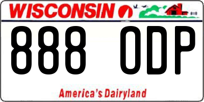 WI license plate 888ODP