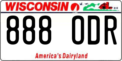 WI license plate 888ODR