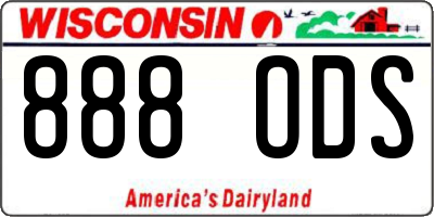 WI license plate 888ODS