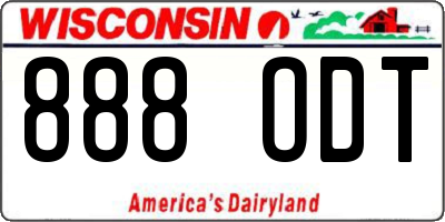 WI license plate 888ODT
