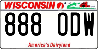 WI license plate 888ODW