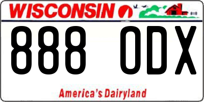 WI license plate 888ODX