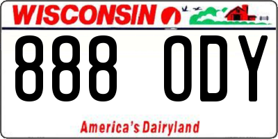 WI license plate 888ODY