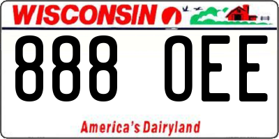 WI license plate 888OEE