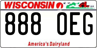 WI license plate 888OEG