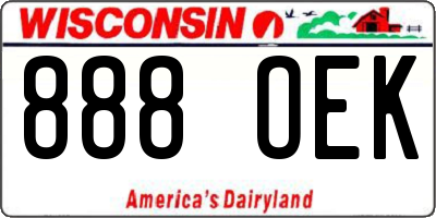 WI license plate 888OEK
