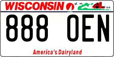WI license plate 888OEN