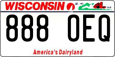 WI license plate 888OEQ