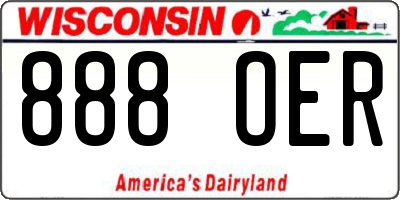 WI license plate 888OER