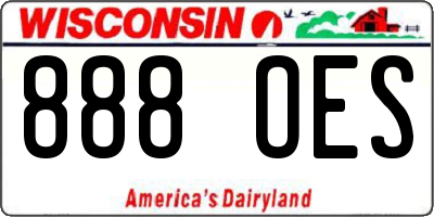 WI license plate 888OES
