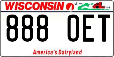 WI license plate 888OET