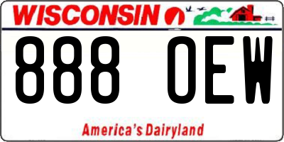 WI license plate 888OEW
