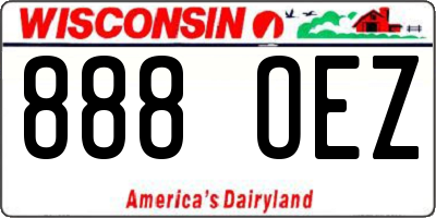 WI license plate 888OEZ