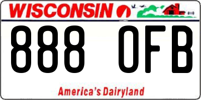 WI license plate 888OFB