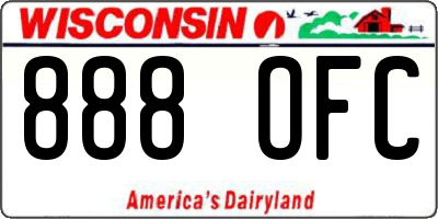 WI license plate 888OFC