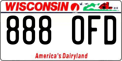 WI license plate 888OFD