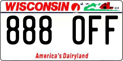 WI license plate 888OFF
