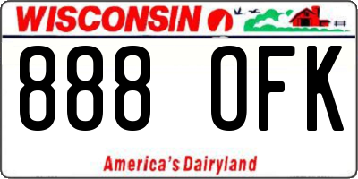 WI license plate 888OFK