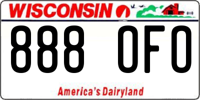 WI license plate 888OFO