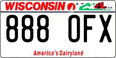 WI license plate 888OFX