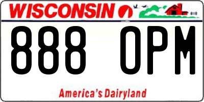 WI license plate 888OPM
