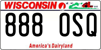 WI license plate 888OSQ