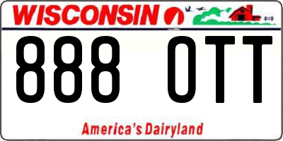 WI license plate 888OTT
