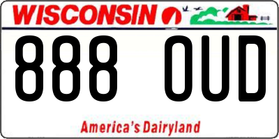 WI license plate 888OUD