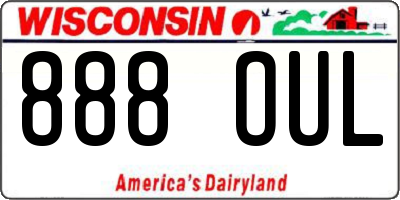 WI license plate 888OUL