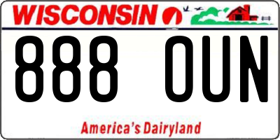 WI license plate 888OUN