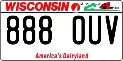 WI license plate 888OUV