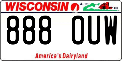 WI license plate 888OUW