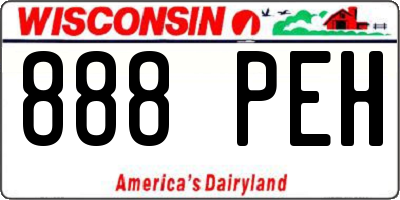 WI license plate 888PEH