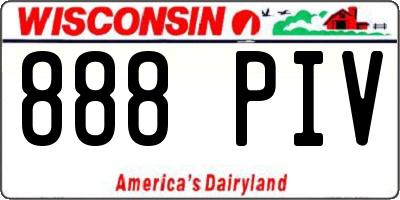 WI license plate 888PIV