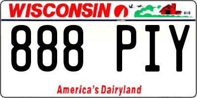 WI license plate 888PIY