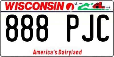 WI license plate 888PJC